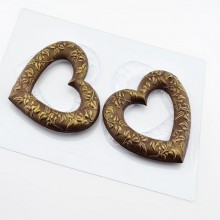 Форма пластиковая для отливки шоколада "Большие сердечные кольца"							